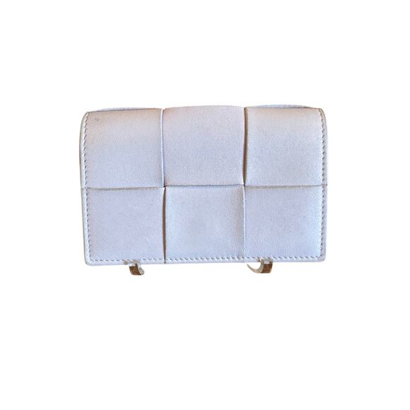 Bottega Veneta Maxi Intrecciato Card Holder Small Wallet Purple Lambskin - Picture 10 of 10